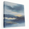 Contemporary Abstract Canvas – Navy & Gold Ocean-Inspired Wall Art
