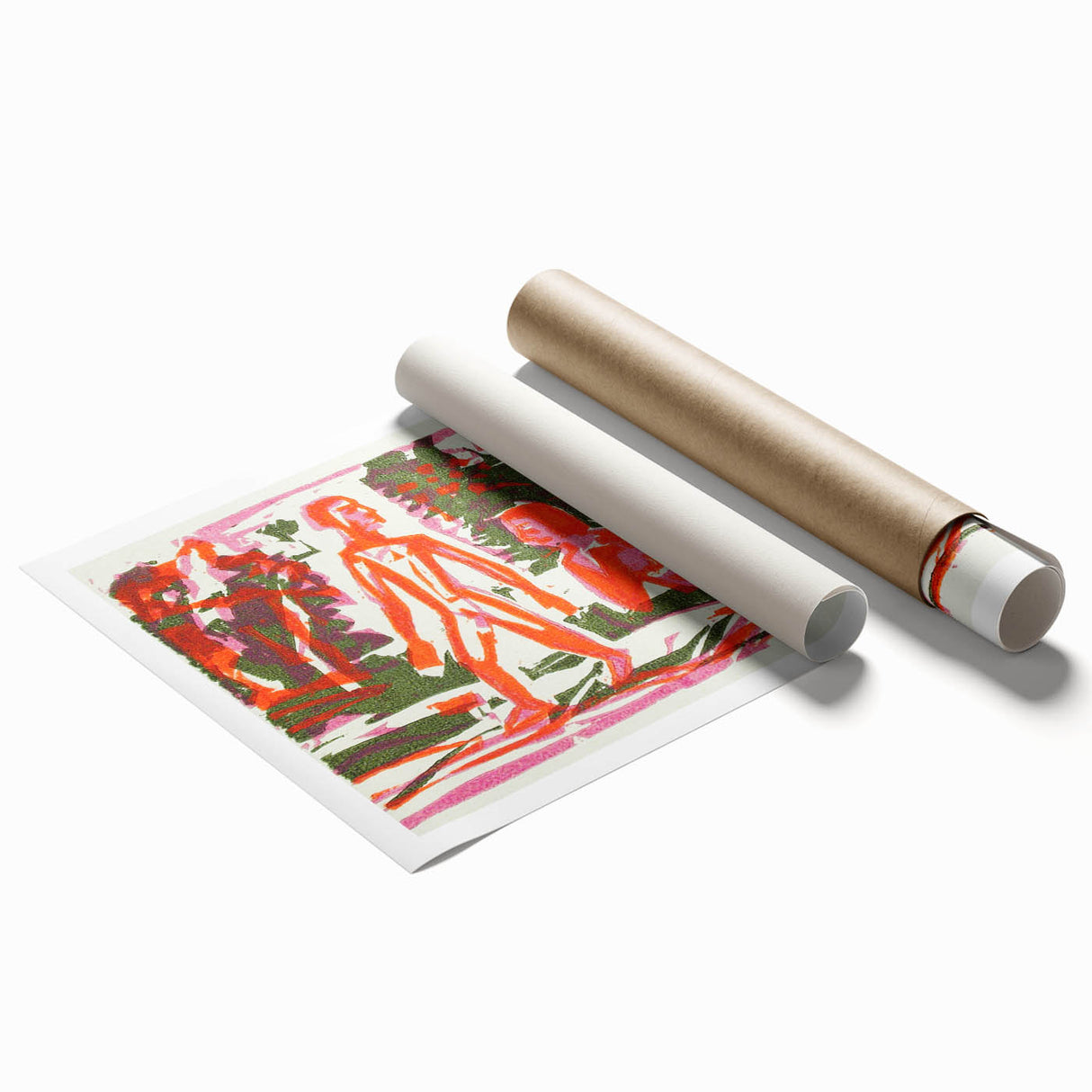 Abstract Expressionist Woodcut | Modern Expressionism Wall Art