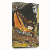 Modern Wall Art: Abstract Mountain Scene – Rustic Earthy Landscape Decor