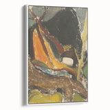 Modern Wall Art: Abstract Mountain Scene – Rustic Earthy Landscape Decor