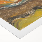 Modern Wall Art: Abstract Mountain Scene – Rustic Earthy Landscape Decor