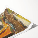 Modern Wall Art: Abstract Mountain Scene – Rustic Earthy Landscape Decor