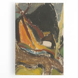 Modern Wall Art: Abstract Mountain Scene – Rustic Earthy Landscape Decor