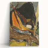 Modern Wall Art: Abstract Mountain Scene – Rustic Earthy Landscape Decor