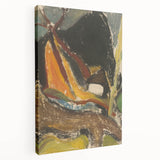 Modern Wall Art: Abstract Mountain Scene – Rustic Earthy Landscape Decor