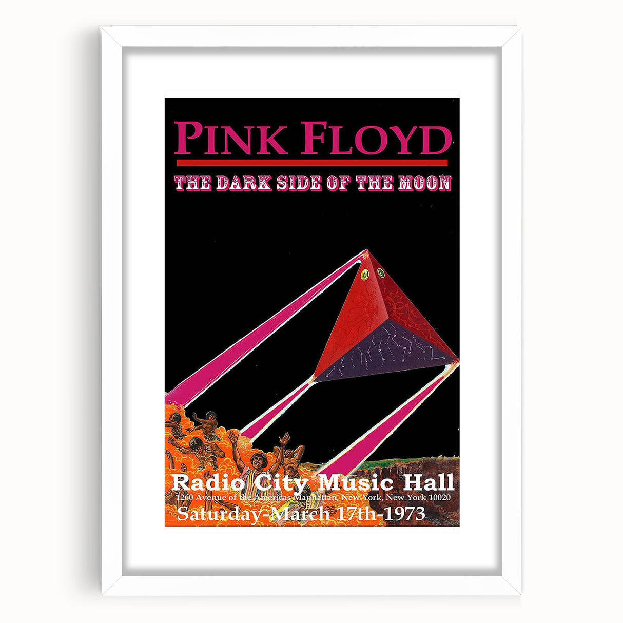 Pink Floyd Dark Side of the Moon 1973 Retro Poster - Radio City Music Hall