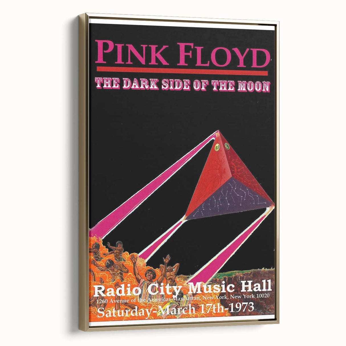 Pink Floyd Dark Side of the Moon 1973 Retro Poster - Radio City Music Hall