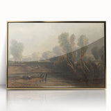 Romanticism Art: On the Thames - Emotional Landscape Canvas Print