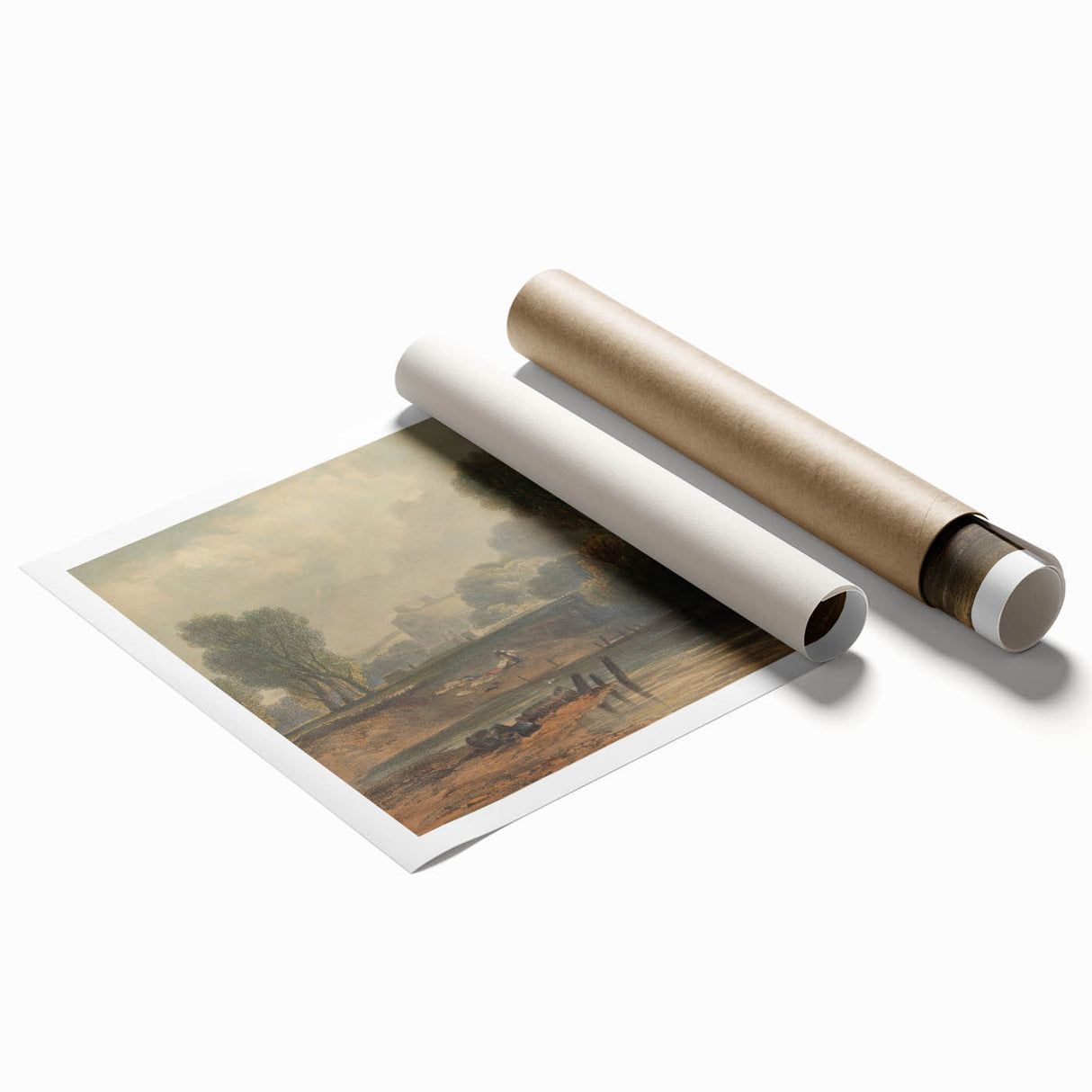 Romanticism Art: On the Thames - Emotional Landscape Canvas Print