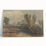 Romanticism Art: On the Thames - Emotional Landscape Canvas Print