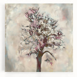 Abstract floral stretched canvas artwork in vibrant colors, showcasing intricate flower patterns and textures, perfect for modern home decor. Ideal for living room or office enhancement.