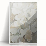 Abstract minimalist wall art in a sleek white frame, showcasing soft pastel colors with geometric shapes, ideal for modern home decor. This piece adds a touch of elegance to any living space, enhancing its aesthetic appeal.