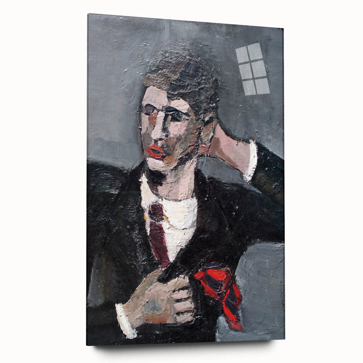 Modern Wall Art: Textured Self-Portrait – Contemporary Bold Decor Piece