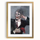 Modern Wall Art: Textured Self-Portrait – Contemporary Bold Decor Piece