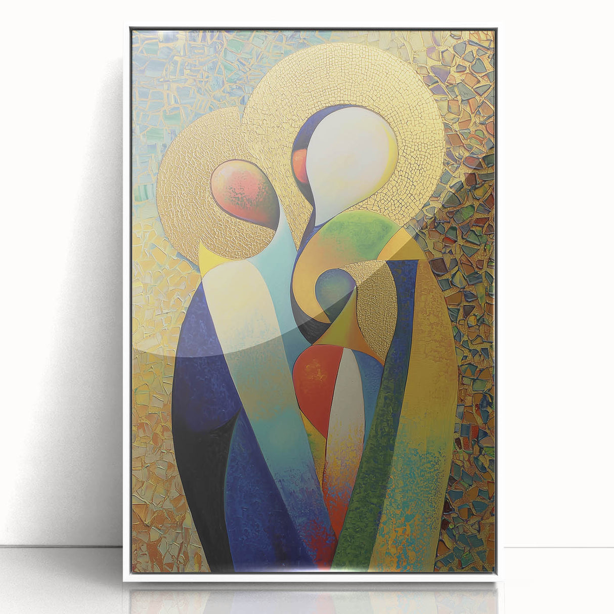 Golden Abstract Living Room Wall Art - Modern Canvas Print