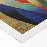 Golden Abstract Living Room Wall Art - Modern Canvas Print