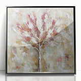 Framed acrylic artwork showcasing abstract floral designs in vibrant colors, set against a sleek black background, perfect for modern home decor.