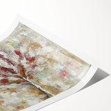 Vibrant abstract floral design printed on high-quality canvas, showcasing bold colors and intricate patterns, rolled up for easy transport and display. Perfect for modern decor enthusiasts seeking stylish art solutions.