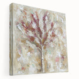 Abstract floral canvas art with vibrant colors in a stretched format, showcasing intricate designs and a side view that highlights its depth and texture. Perfect for modern home décor.