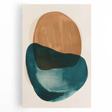 Abstract minimalist wall art on stretched canvas, showcasing soft pastel colors and geometric shapes, perfect for modern decor and enhancing living spaces.