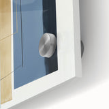 Minimalist Abstract Wall Art – Soft Blue & Gold Geometric Canvas