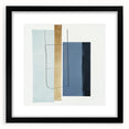 Minimalist Abstract Wall Art – Soft Blue & Gold Geometric Canvas