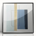 Minimalist Abstract Wall Art – Soft Blue & Gold Geometric Canvas