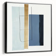 Minimalist Abstract Wall Art – Soft Blue & Gold Geometric Canvas