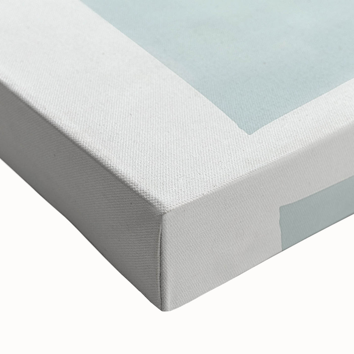 Minimalist Abstract Wall Art – Soft Blue & Gold Geometric Canvas