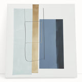 Minimalist Abstract Wall Art – Soft Blue & Gold Geometric Canvas