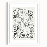 Expressionist Drawing - Three Horses | Contemporary Wall Art Print