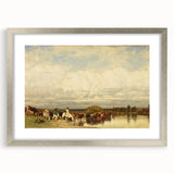Romanticism Art: Cows Crossing a Ford by Jules Dupré - Classic Print