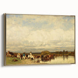 Romanticism Art: Cows Crossing a Ford by Jules Dupré - Classic Print