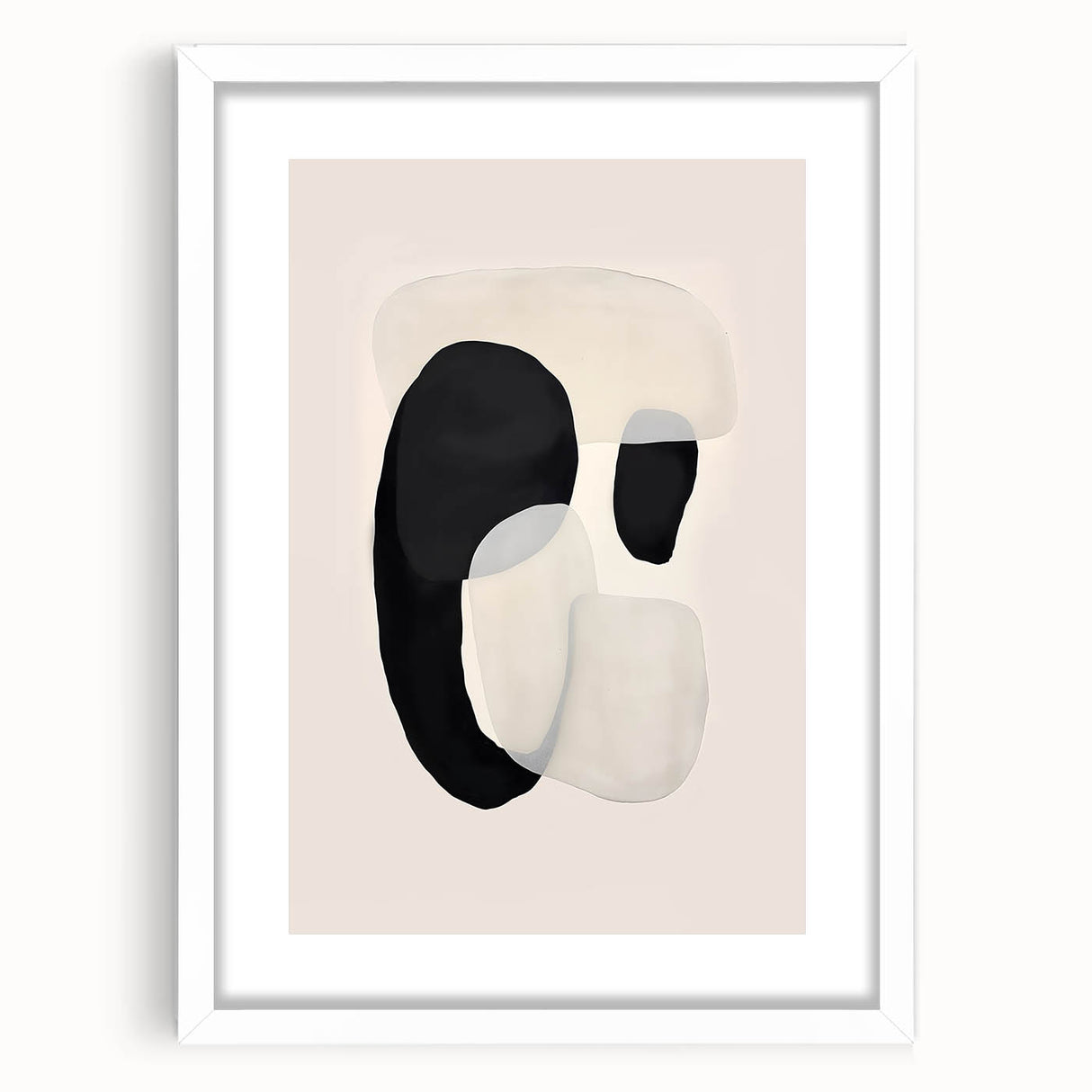 Canvas Art for Dining Area – Abstract Black and Beige Wall Print