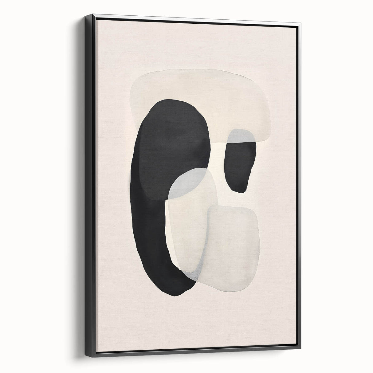 Canvas Art for Dining Area – Abstract Black and Beige Wall Print