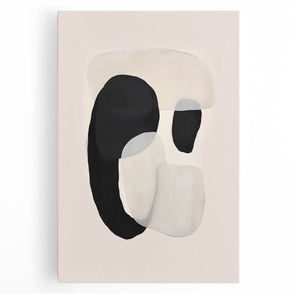 Canvas Art for Dining Area – Abstract Black and Beige Wall Print