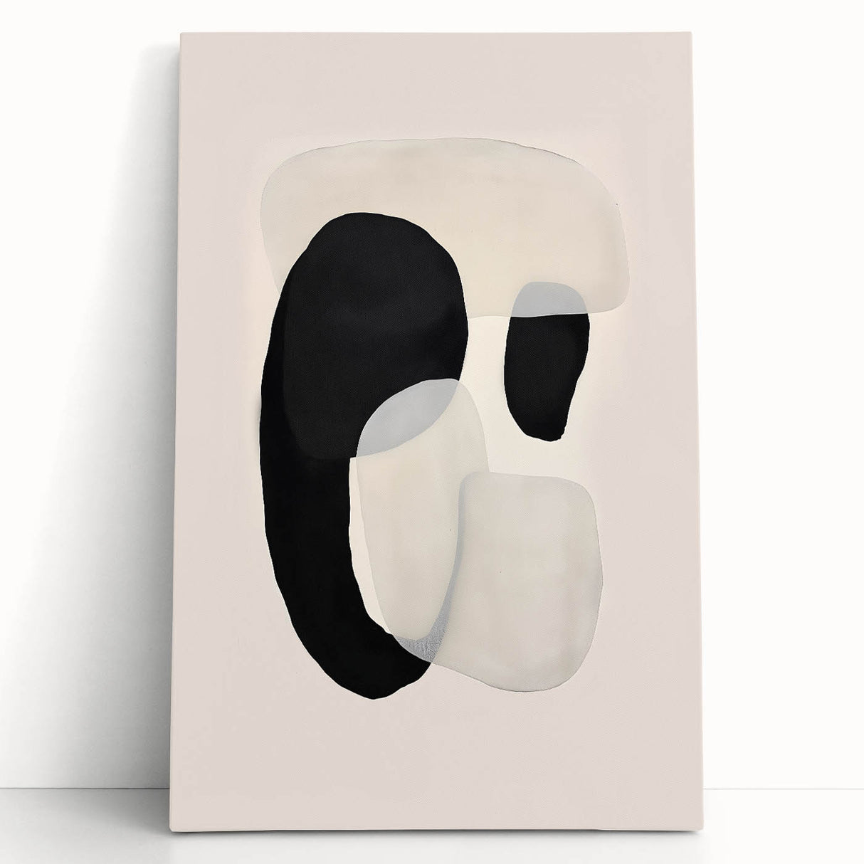 Canvas Art for Dining Area – Abstract Black and Beige Wall Print