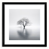 Minimalist Black & White Tree Wall Art - Modern Canvas Print