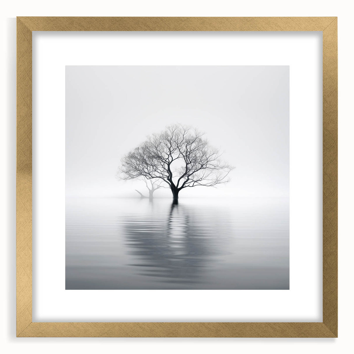 Minimalist Black & White Tree Wall Art - Modern Canvas Print