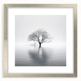 Minimalist Black & White Tree Wall Art - Modern Canvas Print