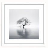 Minimalist Black & White Tree Wall Art - Modern Canvas Print