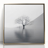 Minimalist Black & White Tree Wall Art - Modern Canvas Print