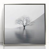 Minimalist Black & White Tree Wall Art - Modern Canvas Print