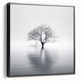 Minimalist Black & White Tree Wall Art - Modern Canvas Print