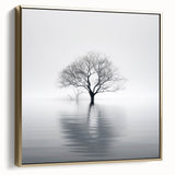 Minimalist Black & White Tree Wall Art - Modern Canvas Print