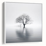 Minimalist Black & White Tree Wall Art - Modern Canvas Print