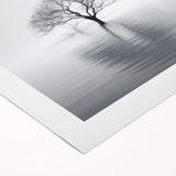 Minimalist Black & White Tree Wall Art - Modern Canvas Print