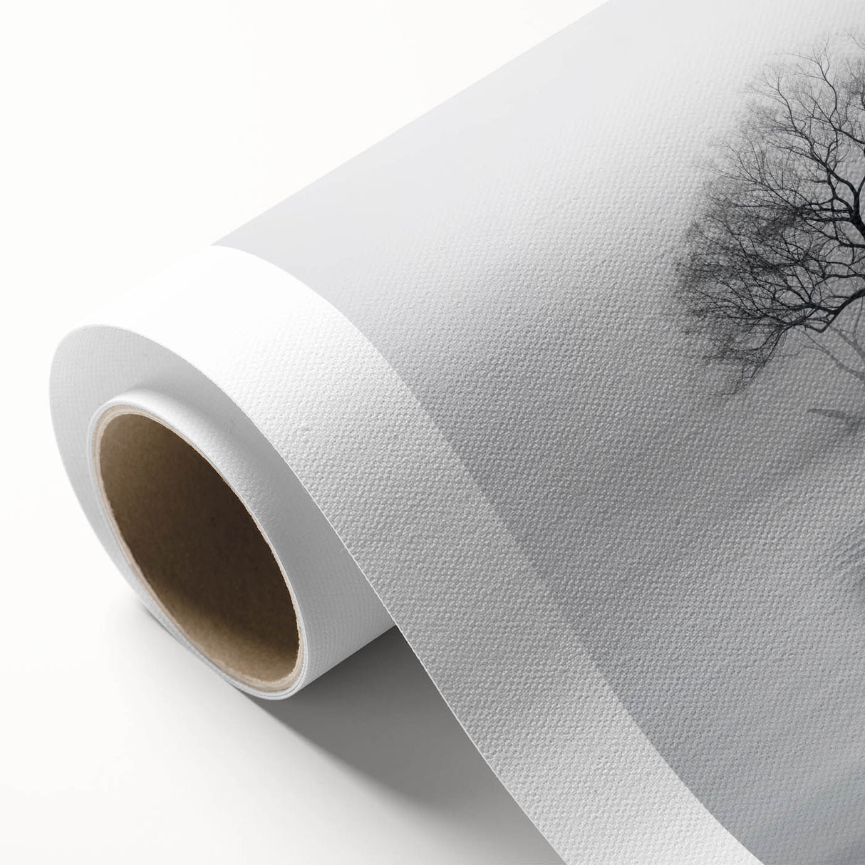 Minimalist Black & White Tree Wall Art - Modern Canvas Print