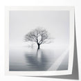 Minimalist Black & White Tree Wall Art - Modern Canvas Print