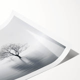 Minimalist Black & White Tree Wall Art - Modern Canvas Print